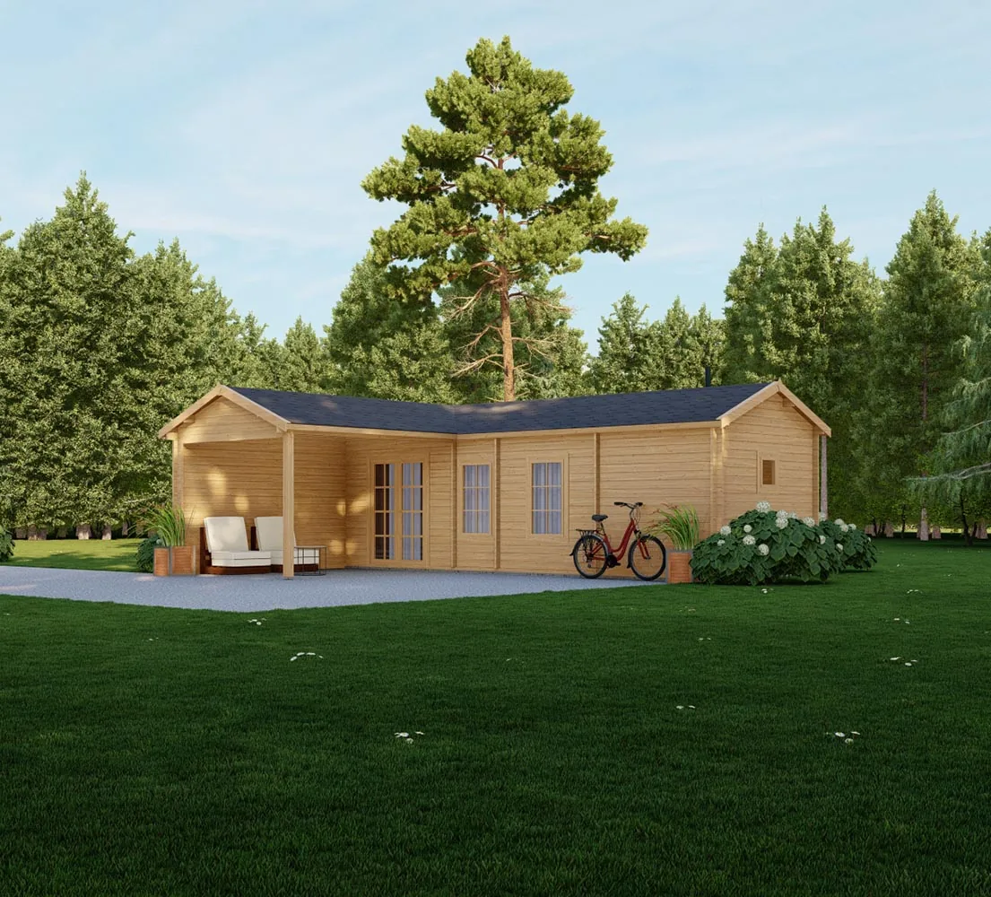 Blockbohlensauna Acacia, 9x7 m, BF 38m2