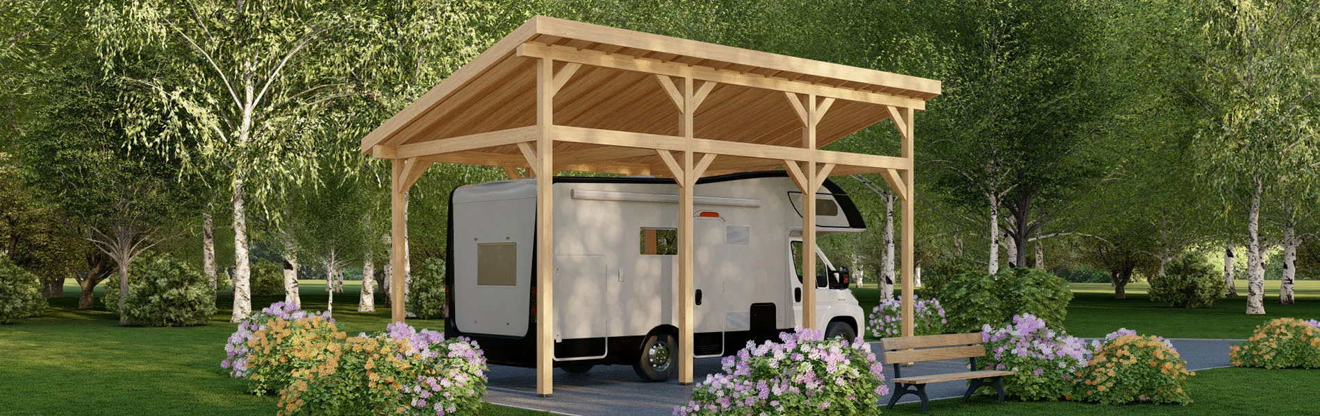 Carport für Wohnmobil Typha, 4×8 m 4