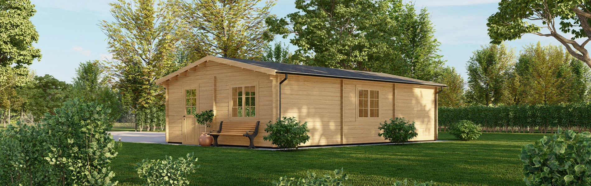 Dreifachgarage aus Holz Picea, 9×6 m, BF 50 m2 ohne Tore 4