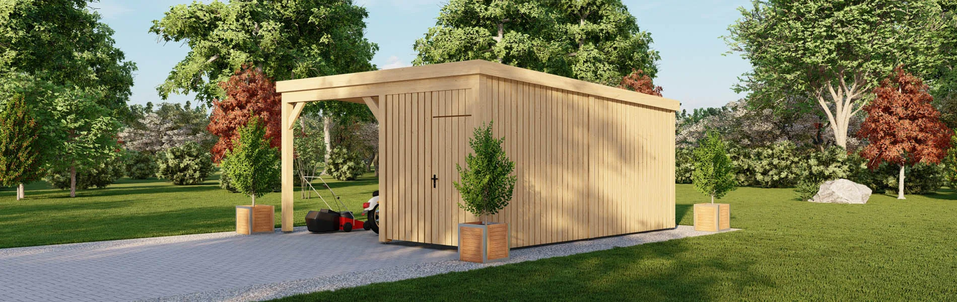 Carport mit Flachdach Aralia, 5×6 m 2