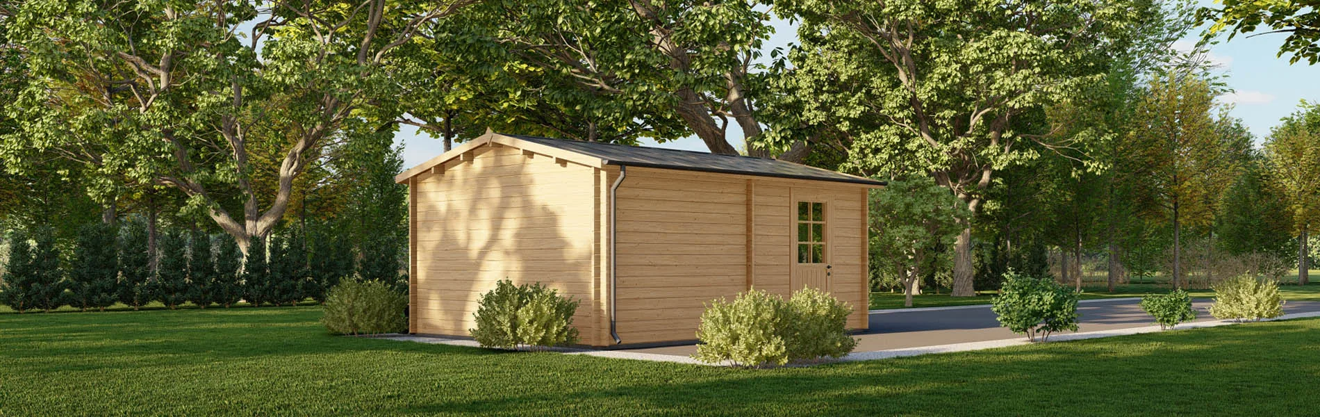 Holzgarage mit Satteldach Acanthus, 4×6 m, BF 20 m2 ohne Tor 4