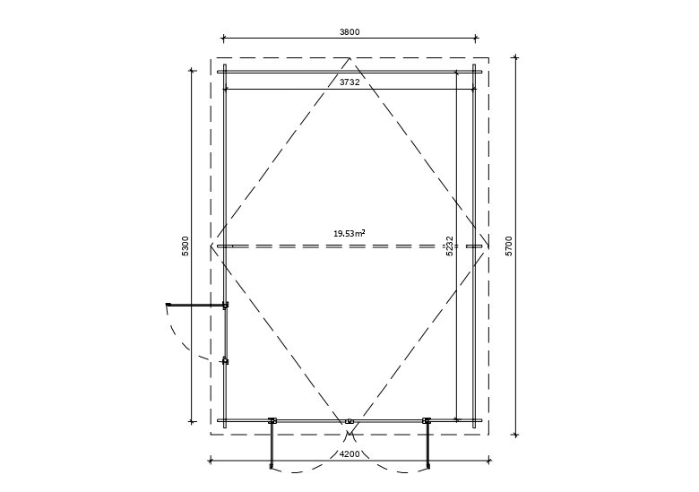 Holzgarage_Acanthus_4x6_mit_Holztor_PD_6