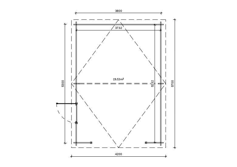 Holzgarage_Acanthus_4x6_ohne_Tor_PD_6