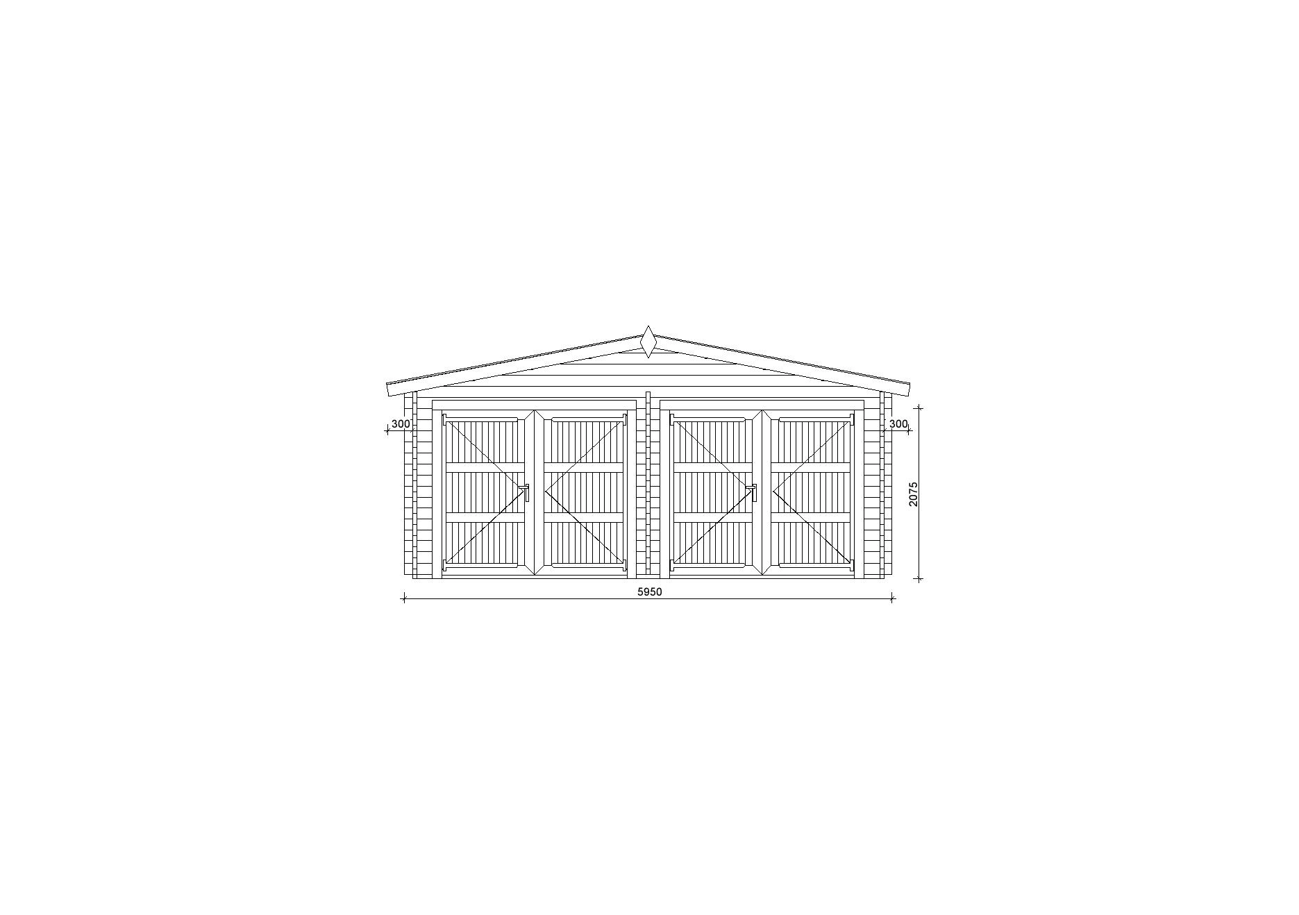 Holzgarage_Larix_V2_6x6_mit_Holztoren_PD_1