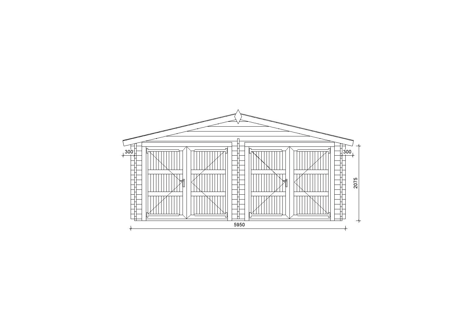 Holzgarage_Laurus_6x9_mit_Holztoren_PD_1
