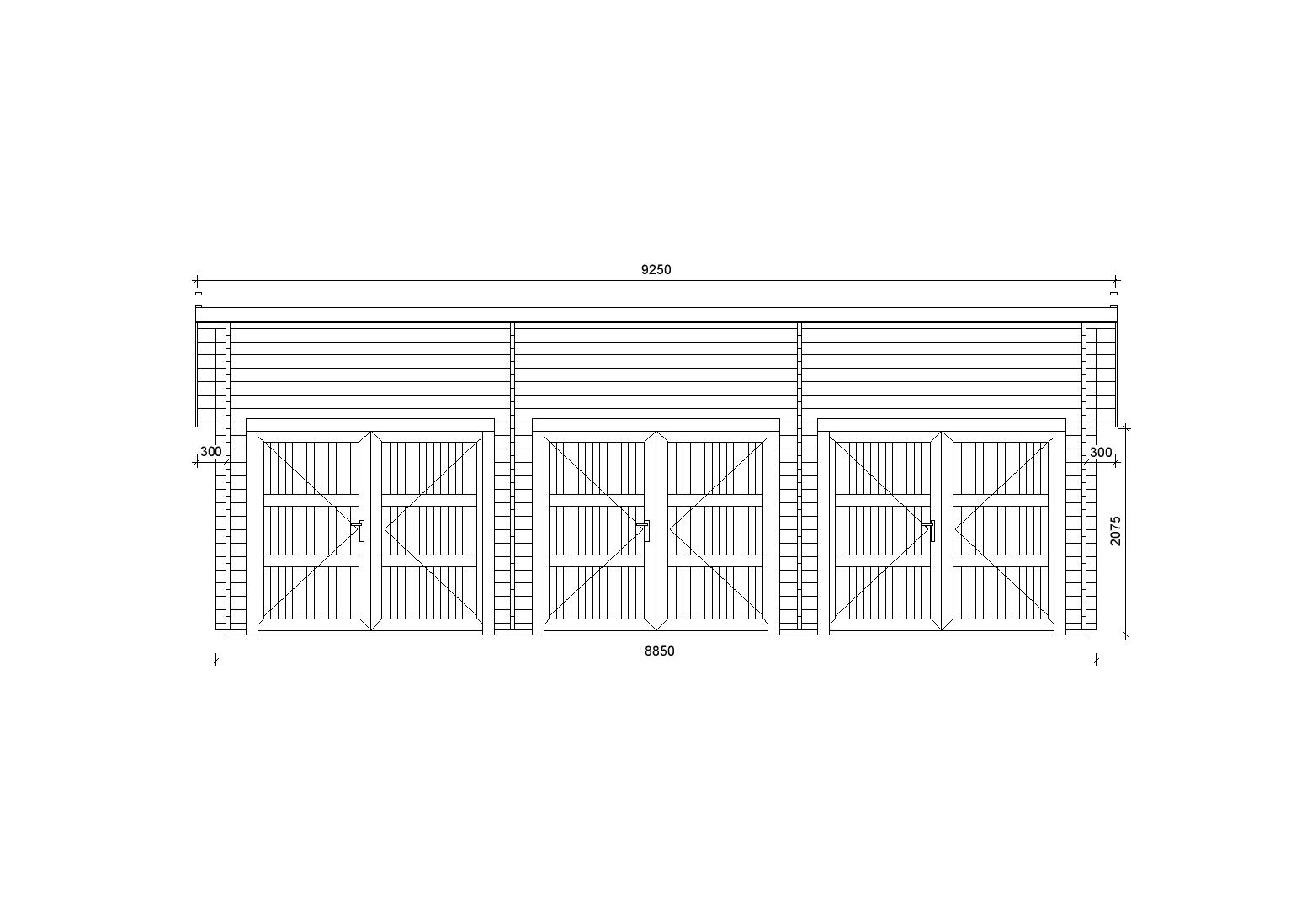 Holzgarage_Pinus_9x6_mit_Holztoren_PD_1