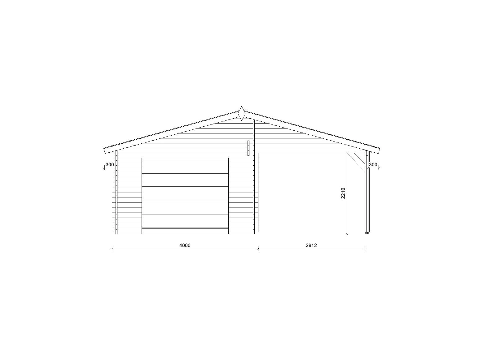 Holzgarage_Quercus_7x6_mit_Sektionaltor_PD_1