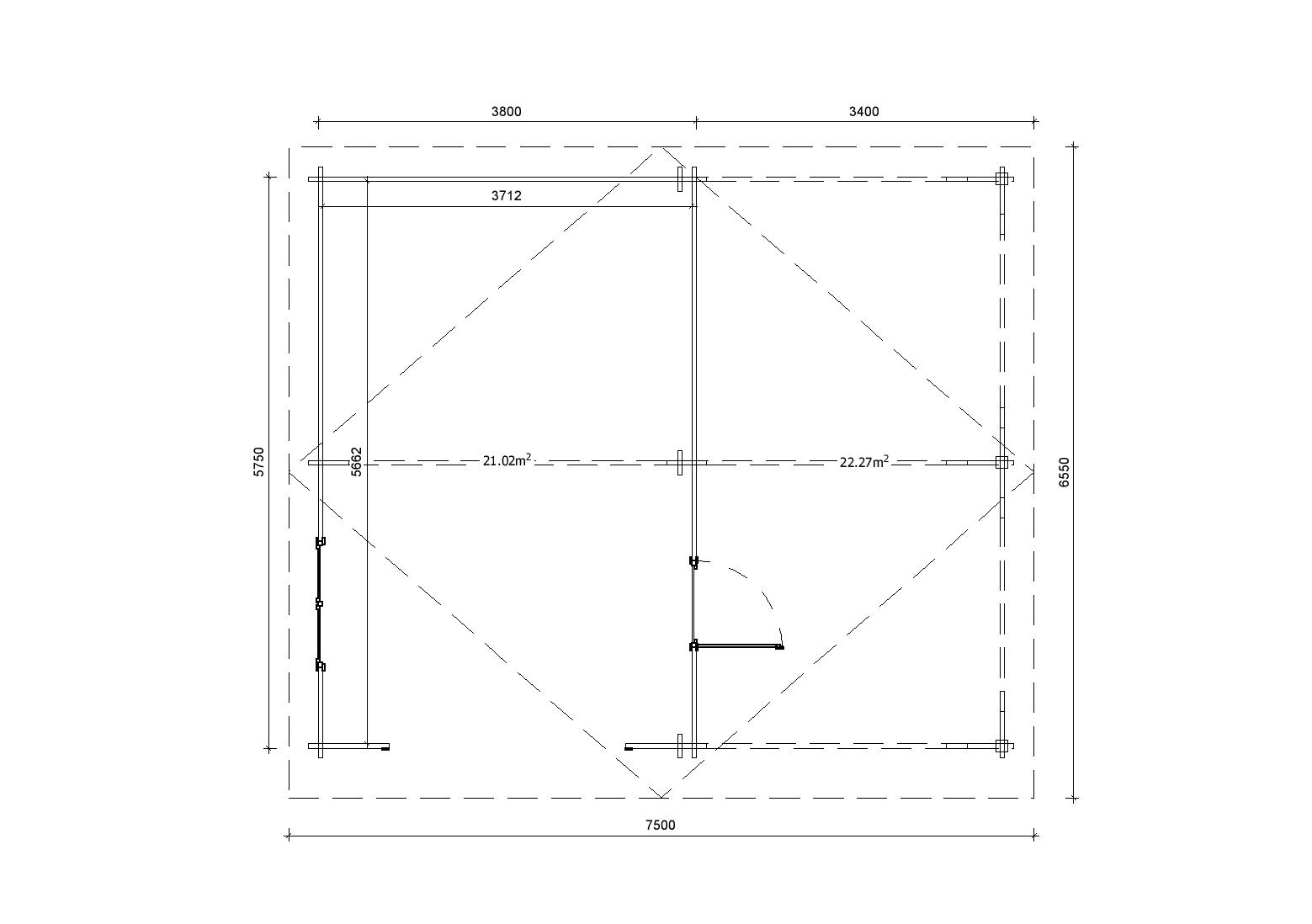 Holzgarage_Quercus_7x6_ohne_Tor_PD_5