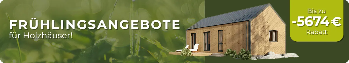 Werbebanner: Fruhlingsangebote für Holzhauser Werbebanner: Fruhlingsangebote für Holzhauser
