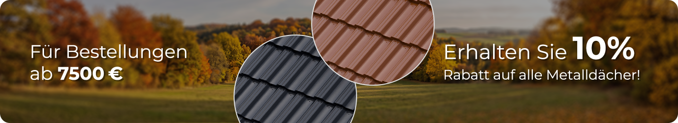 Werbebanner: 10% auf Metalldacher Werbebanner: 10% auf Metalldacher